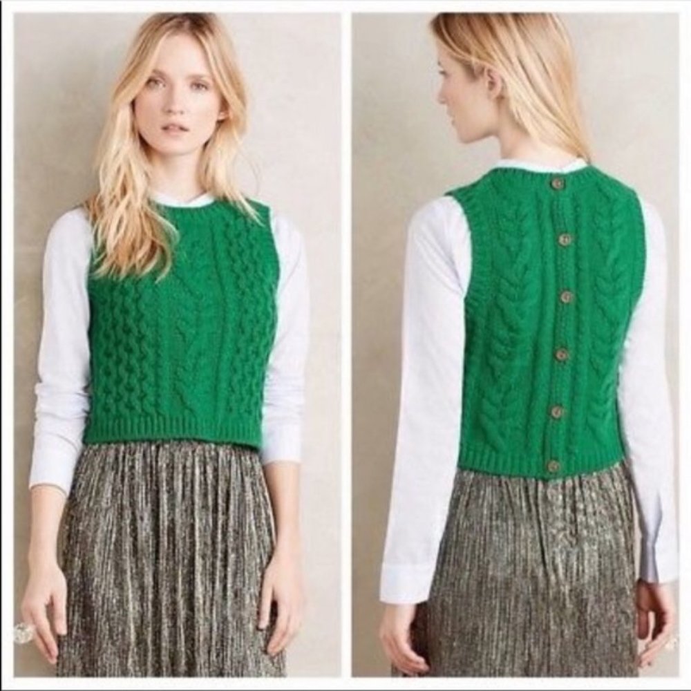 Anthropologie Fisherman Sweater Vest